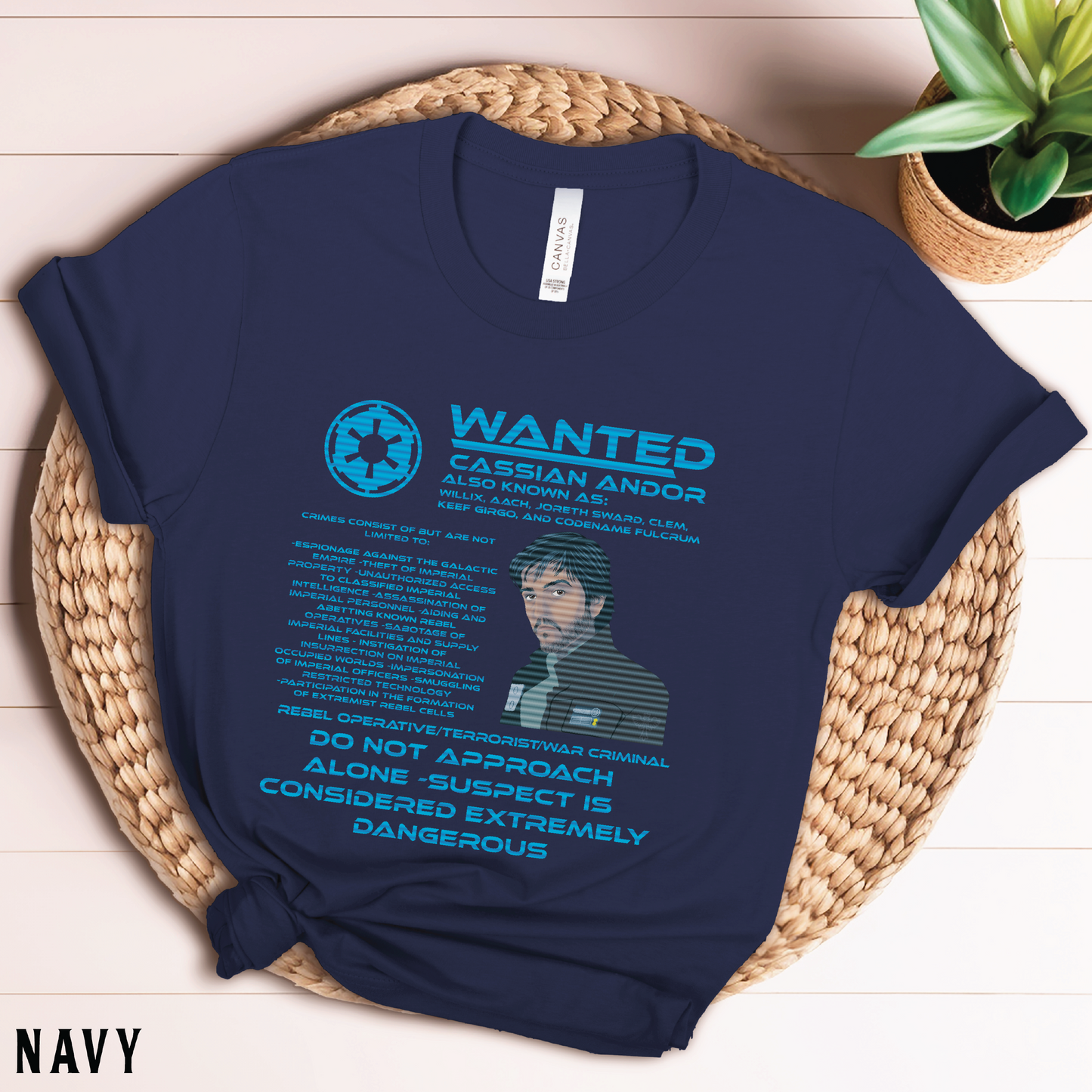 Cassian Andor Wanted Poster Shirt | Rebel Spy Vintage Design