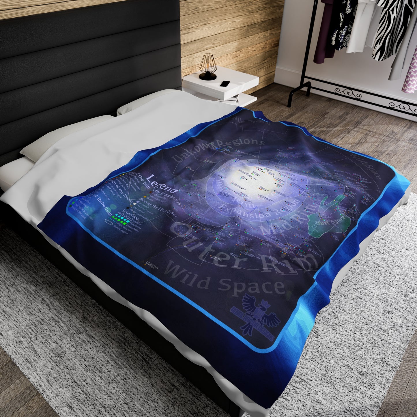 Far Away Galaxy Map Velveteen Plush Blanket