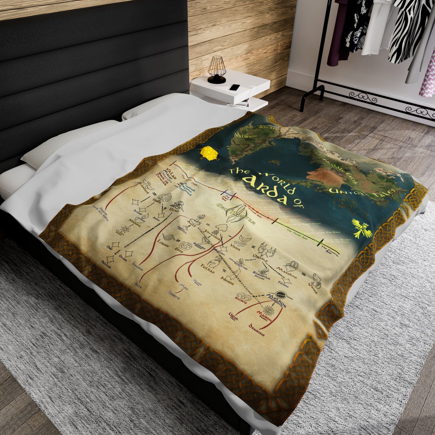 Map of Arda Velveteen Plush Blanket