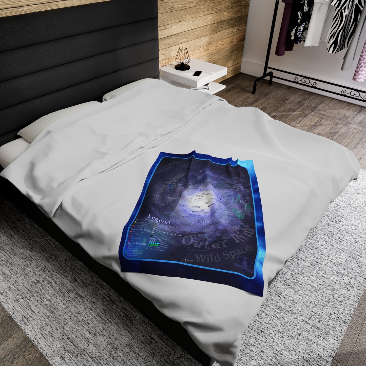 Far Away Galaxy Map Velveteen Plush Blanket