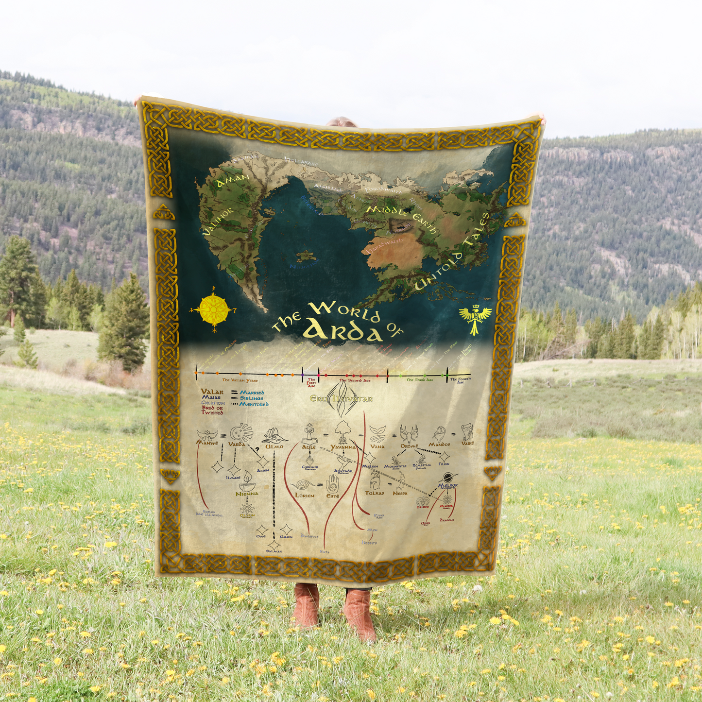 Map of Arda Velveteen Plush Blanket