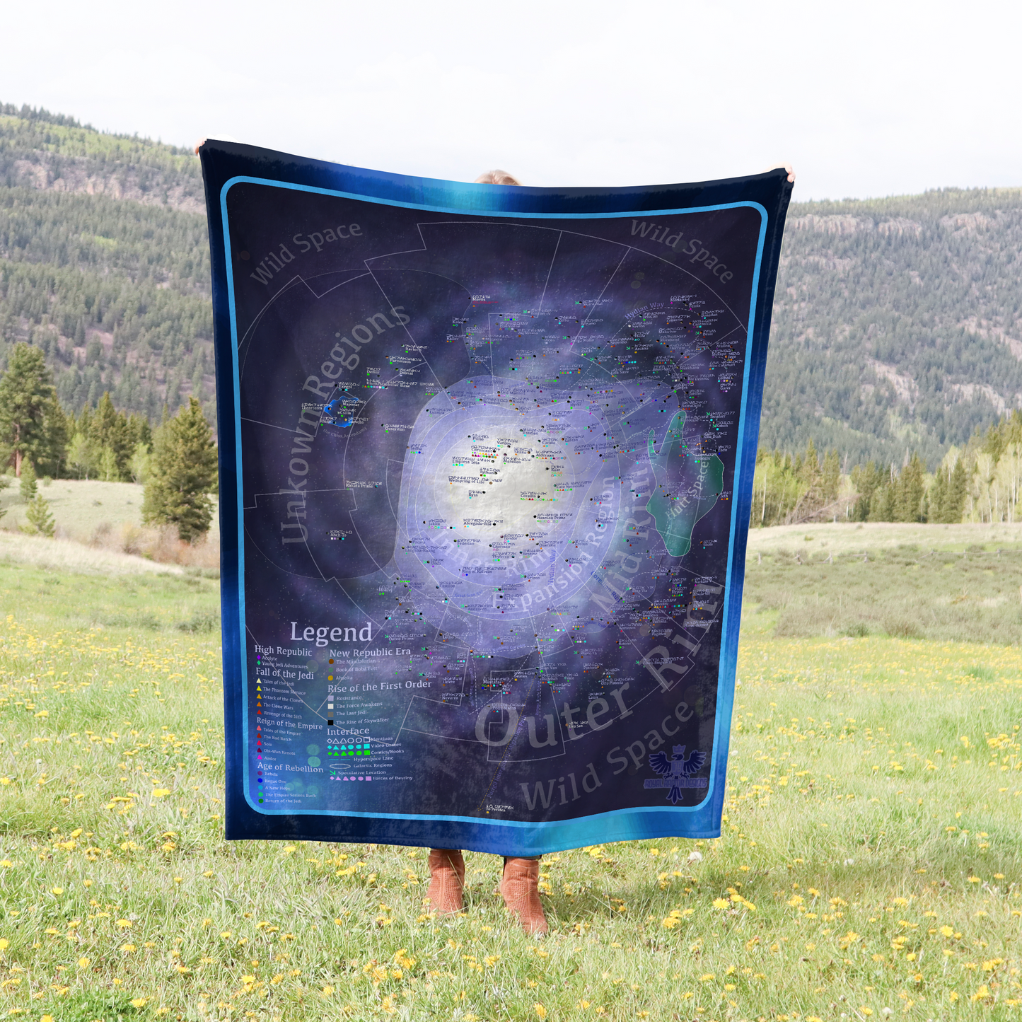 Far Away Galaxy Map Velveteen Plush Blanket