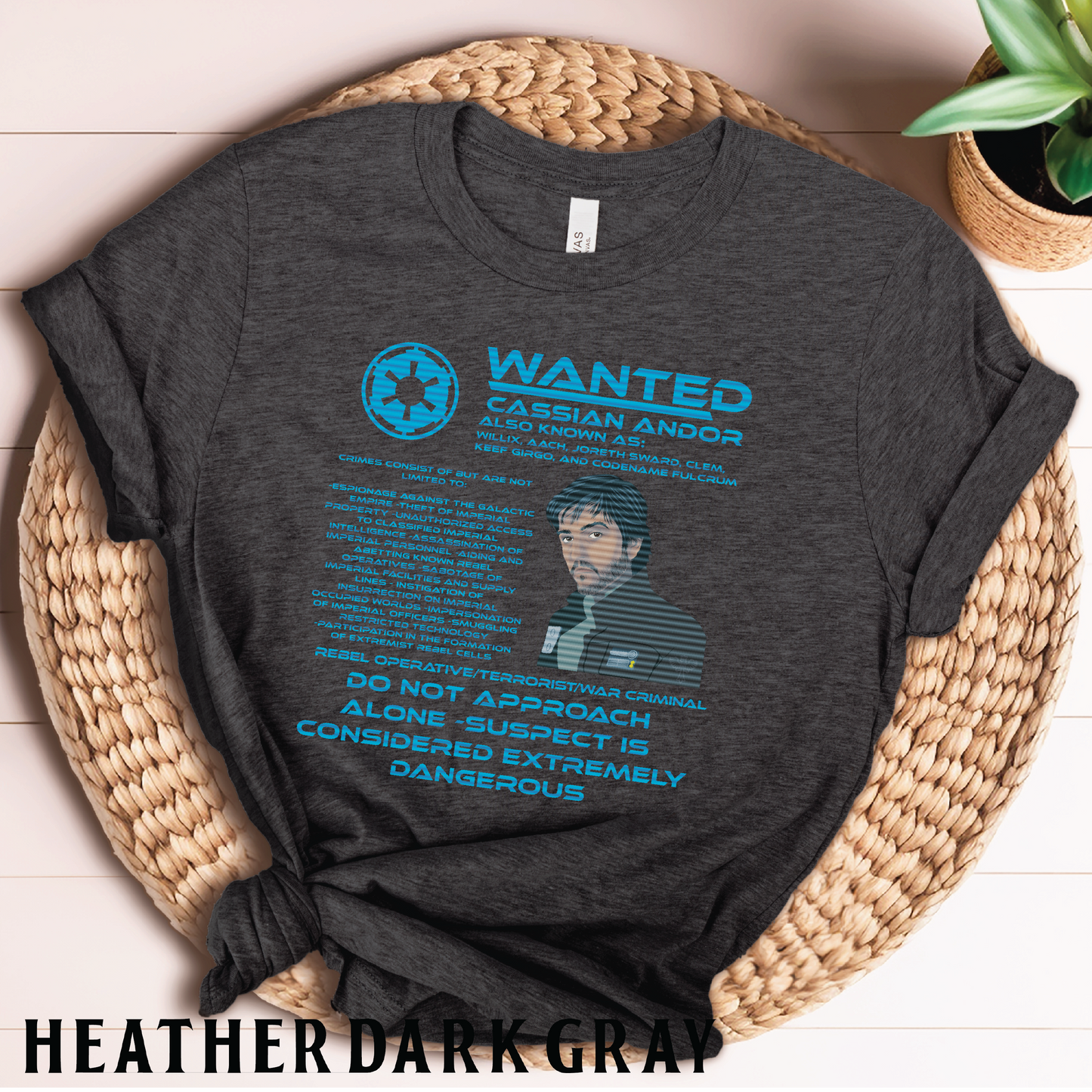 Cassian Andor Wanted Poster Shirt | Rebel Spy Vintage Design